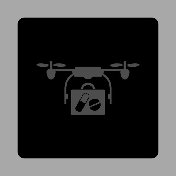Bouton carré arrondi d'expédition d'Airdrone médical — Image vectorielle