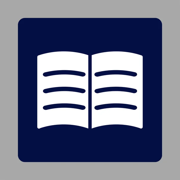 Кнопка Open Book Rounded Square — стоковый вектор