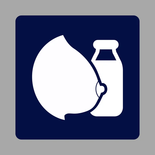 Mateřské mléko zaoblené čtvercové tlačítko — Stockový vektor