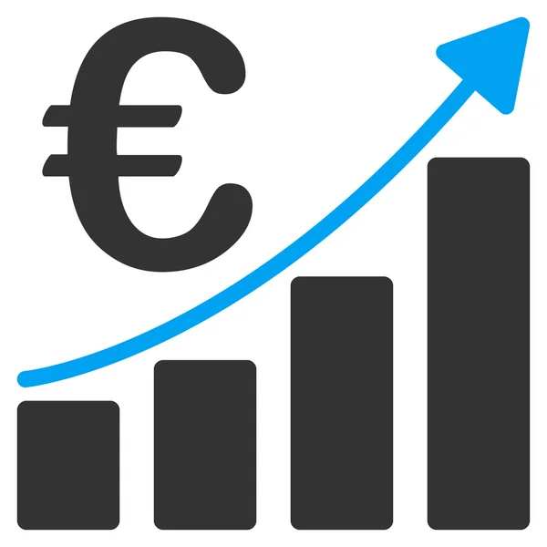 Euro Bar Chart Icono — Archivo Imágenes Vectoriales