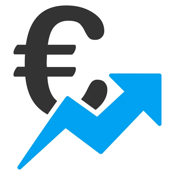 Icono de crecimiento del euro — Vector de stock