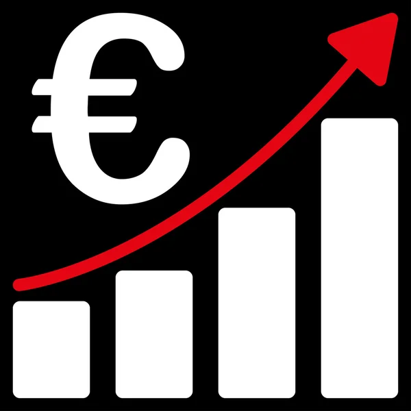 Ευρώ μπαρ γράφημα εικονίδιο — Διανυσματικό Αρχείο