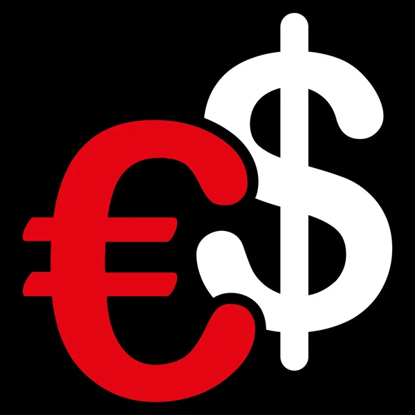 Euro Dólar Ícone de Moeda — Vetor de Stock