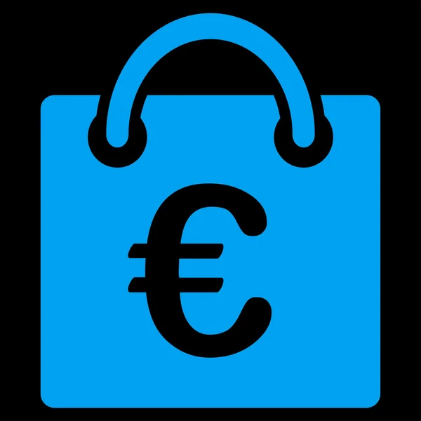 Euro Ícone saco de compras — Vetor de Stock