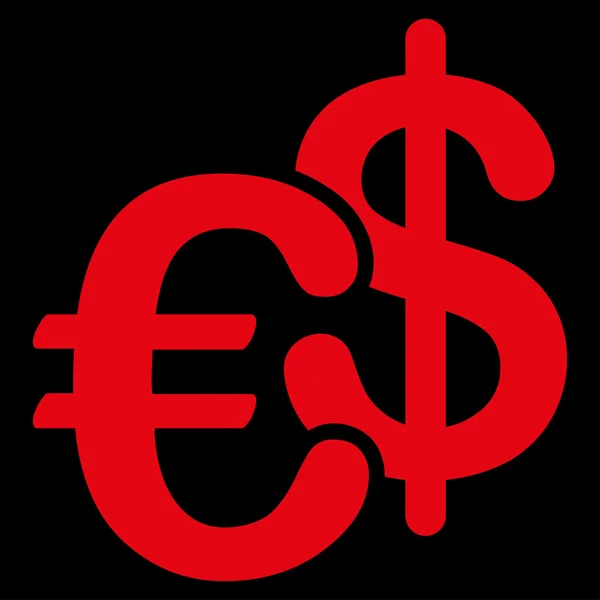 Euro Dólar Ícone de Moeda — Vetor de Stock