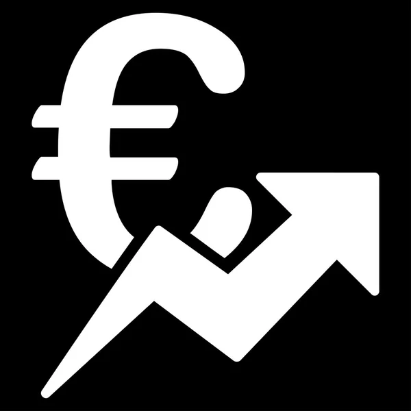 Ícone de Crescimento do Euro — Vetor de Stock