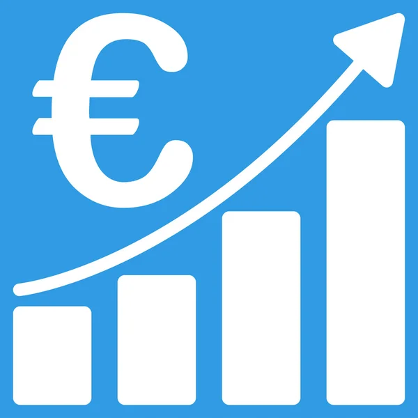 Euro Bar Chart Icono — Vector de stock