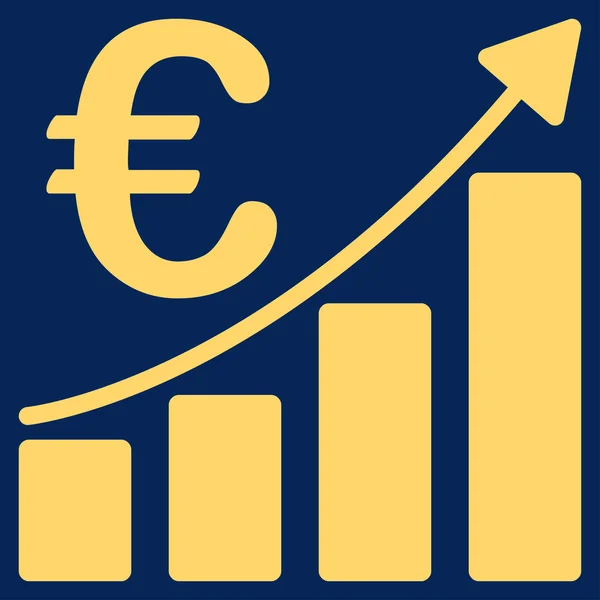 Euro Bar Gráfico Ícone — Vetor de Stock