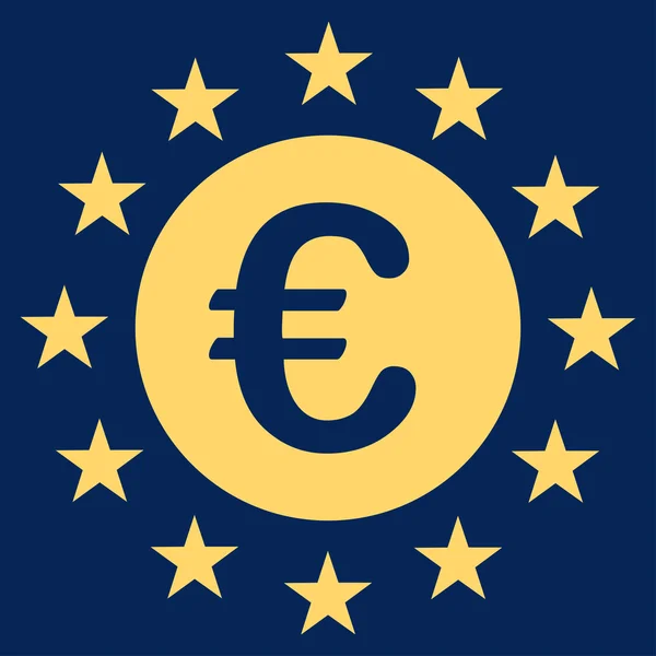 Euro Union Stars Icono — Vector de stock