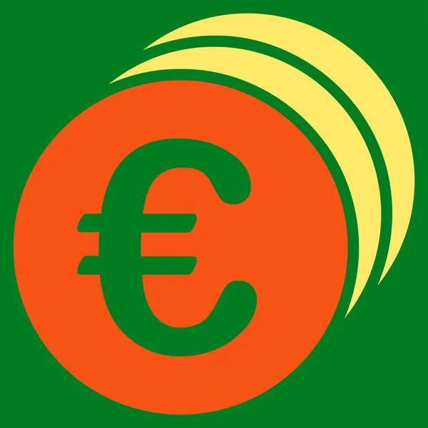 Monedas de euro icono — Vector de stock