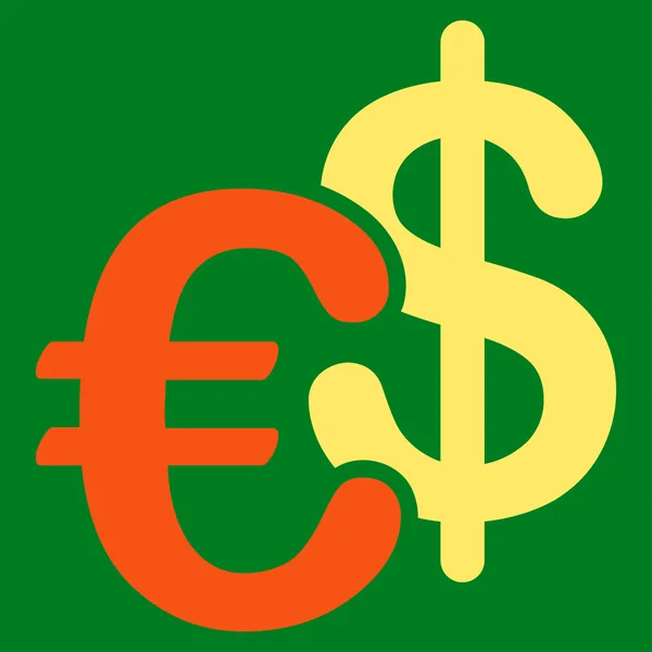 Euru dolar měny ikona — Stockový vektor