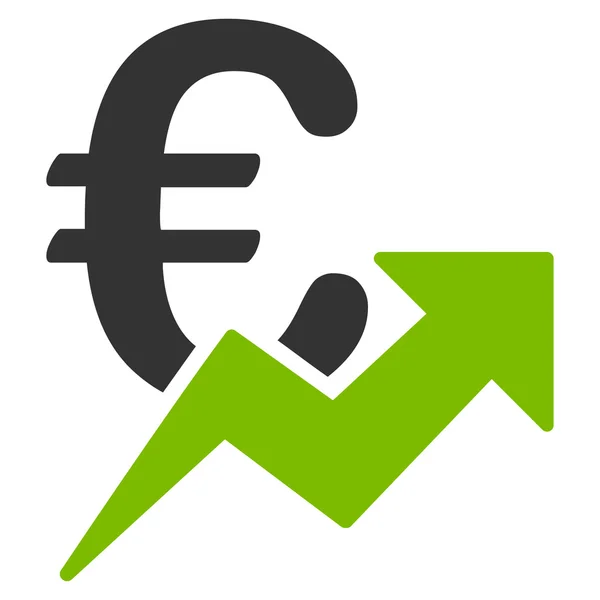 Ευρώ αύξηση εικονίδιο — Διανυσματικό Αρχείο