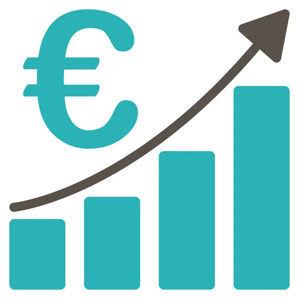 Euro Bar grafiek pictogram — Stockvector