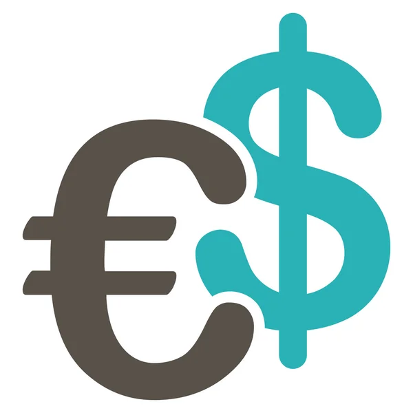 Euro Dollar Monnaie Icône — Image vectorielle