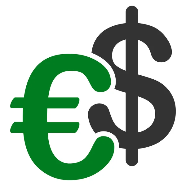 Euro Dollaro Icona di valuta — Vettoriale Stock