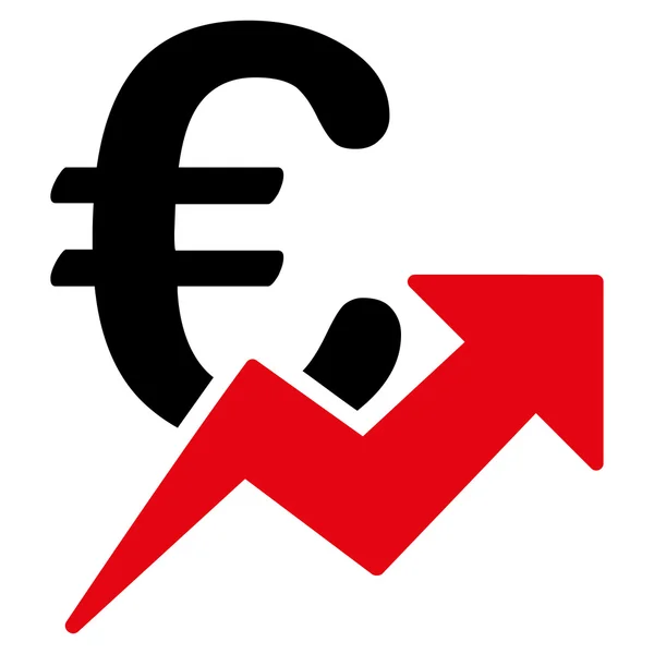 Ikona wzrostu euro — Wektor stockowy