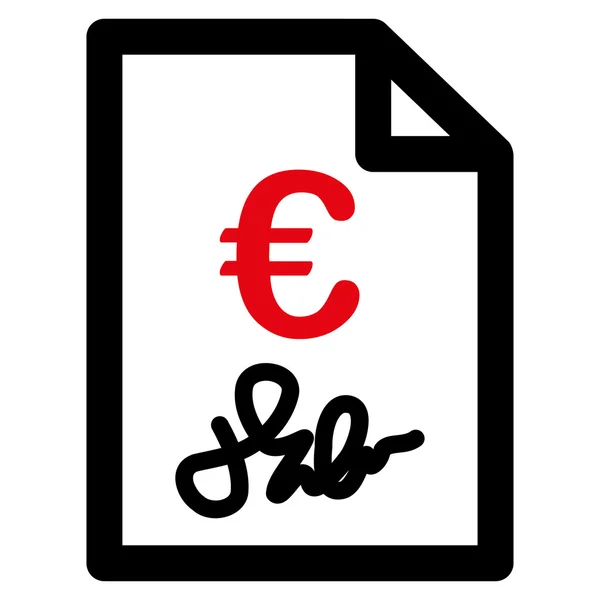 Ícone da fatura do euro — Vetor de Stock