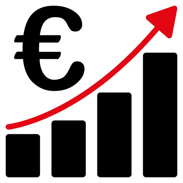 Euro Bar grafiek pictogram — Stockvector