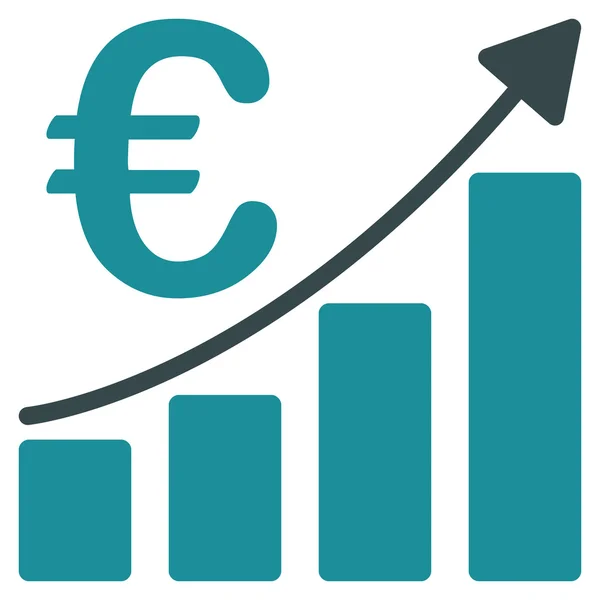 Euro Bar Chart Icono — Archivo Imágenes Vectoriales