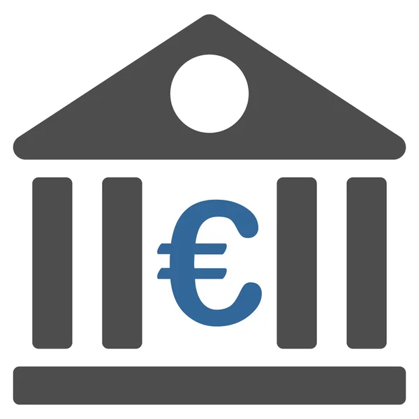 Bank van de eurozone pictogram — Stockvector