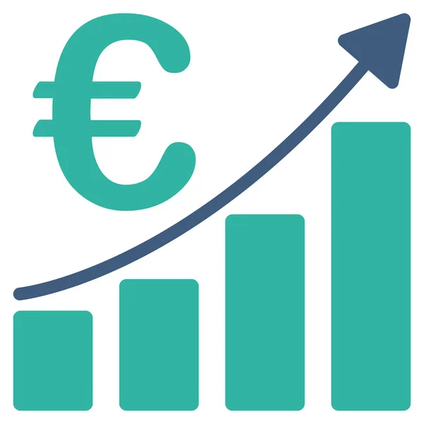 Euro Bar Gráfico Ícone — Vetor de Stock