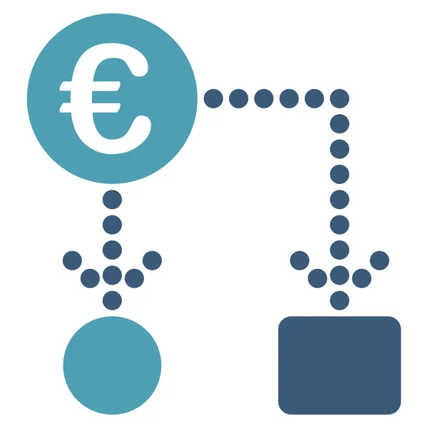 Vývojový diagram ikona euro — Stockový vektor