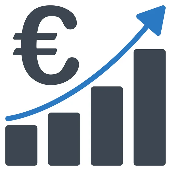 Euro Bar Grafico Icona — Vettoriale Stock