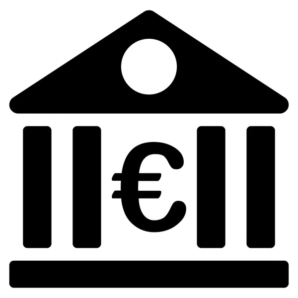 Euro icono del banco — Vector de stock
