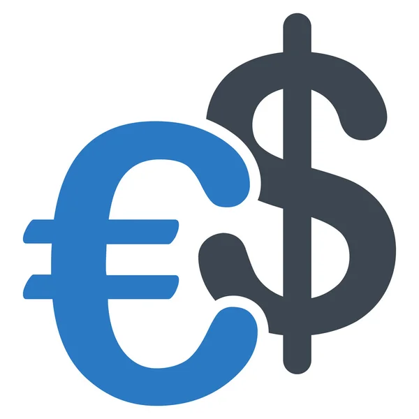 Euro dólar moneda icono — Vector de stock