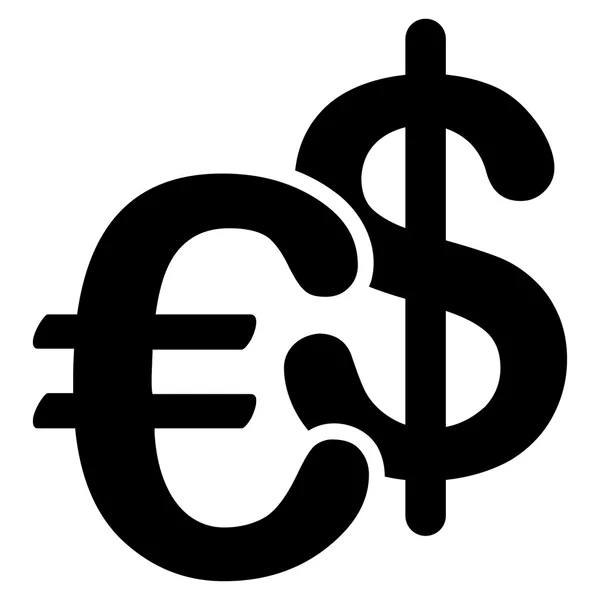 Euró dollár valuta ikon — Stock Vector