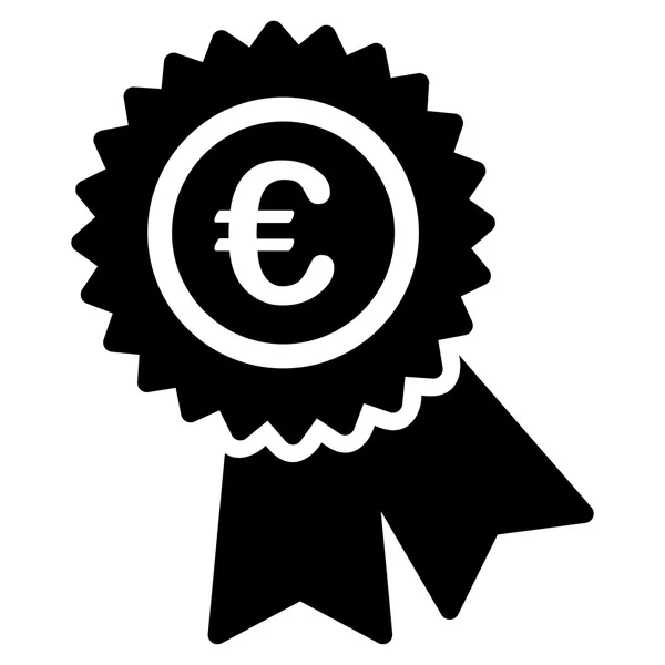 Icono de garantía en euros — Vector de stock