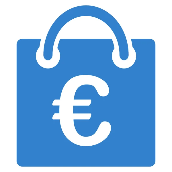 Euro Bolsa de compras icono — Vector de stock