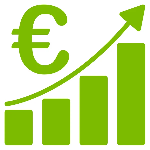 Euro Bar Chart Icono — Vector de stock