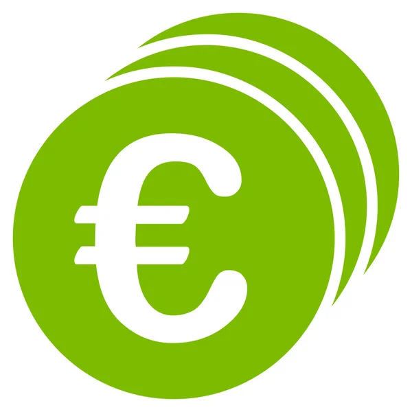 Monedas de euro icono — Vector de stock