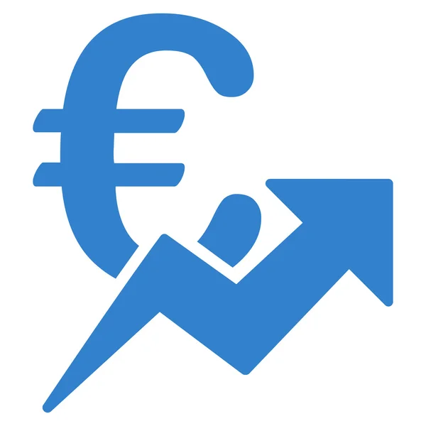 Icono de crecimiento del euro — Vector de stock