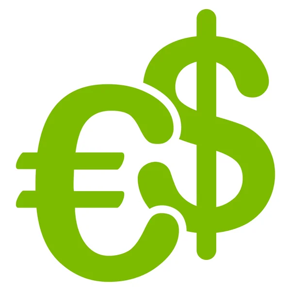 Euro Dollaro Icona di valuta — Vettoriale Stock