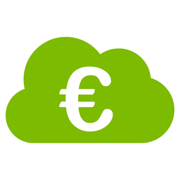 Euro felhő ikon — Stock Vector