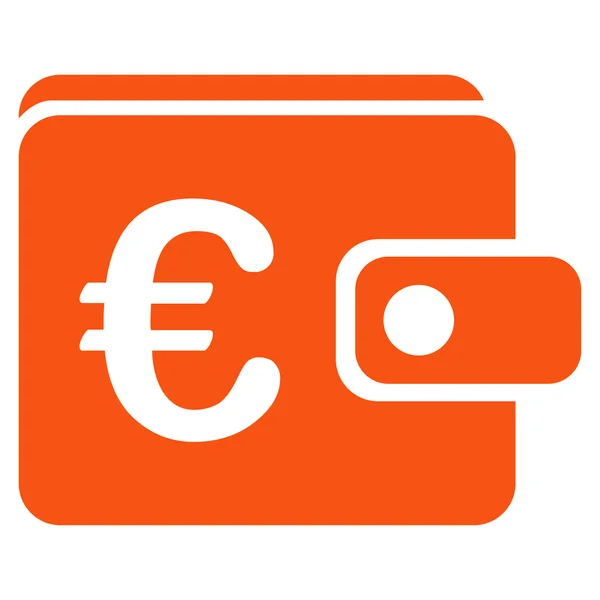 Ícone de carteira euro —  Vetores de Stock