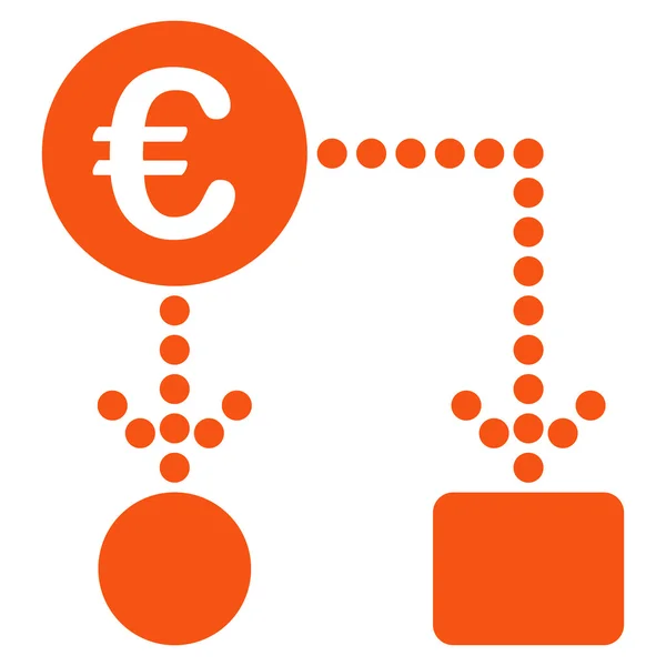 Euro Flow Chart Icon — Stock Vector