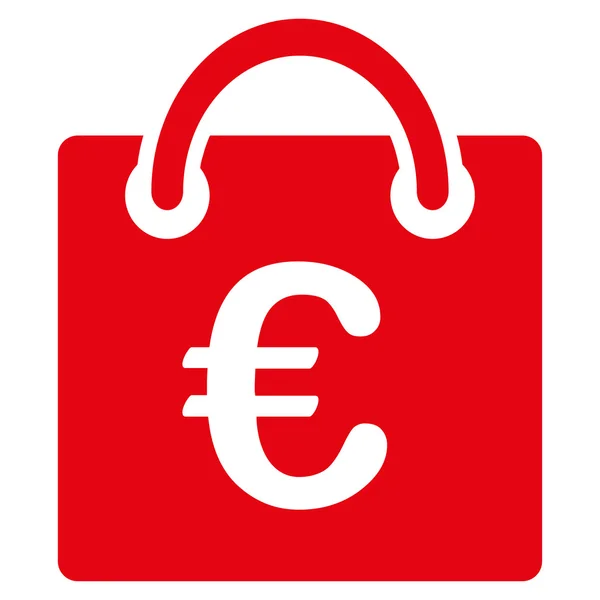 Ευρώ εικονίδιο τσάντα για ψώνια — Διανυσματικό Αρχείο