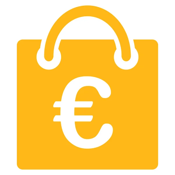 Euro Shopping Bag Icona — Vettoriale Stock