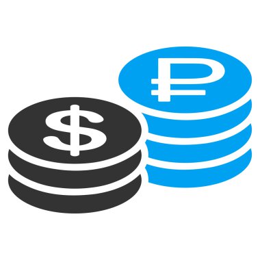 Rublesi ve dolar sikke simge