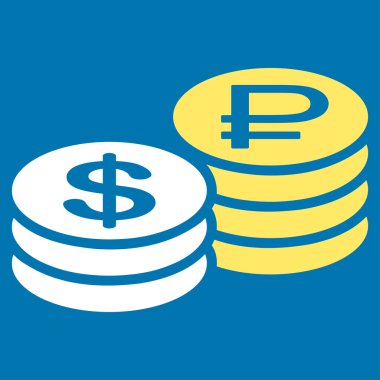 Rublesi ve dolar sikke simge