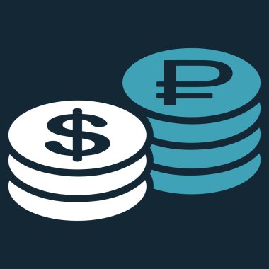 Rublesi ve dolar sikke simge