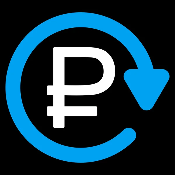 Rouble Icône de paiement récurrent — Image vectorielle