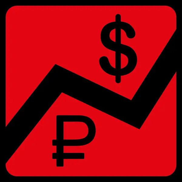 Rublo y dólar Finanzas icono — Vector de stock