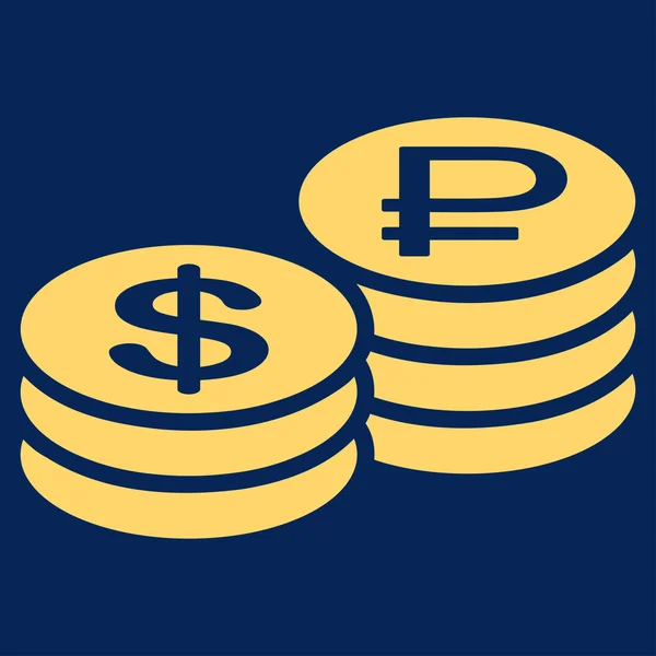 Ruble i Dollar monety ikona — Wektor stockowy