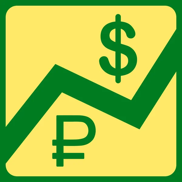 Ruble i Dolar finanse ikona — Wektor stockowy