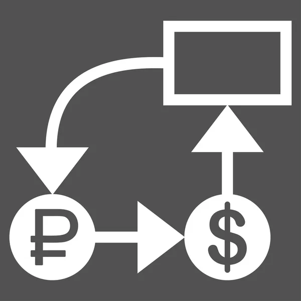 Ícone de esquema de rublo e dólar —  Vetores de Stock