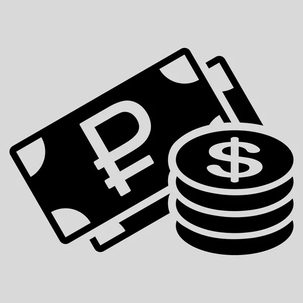 Rublo e dollaro Cash Icon — Vettoriale Stock